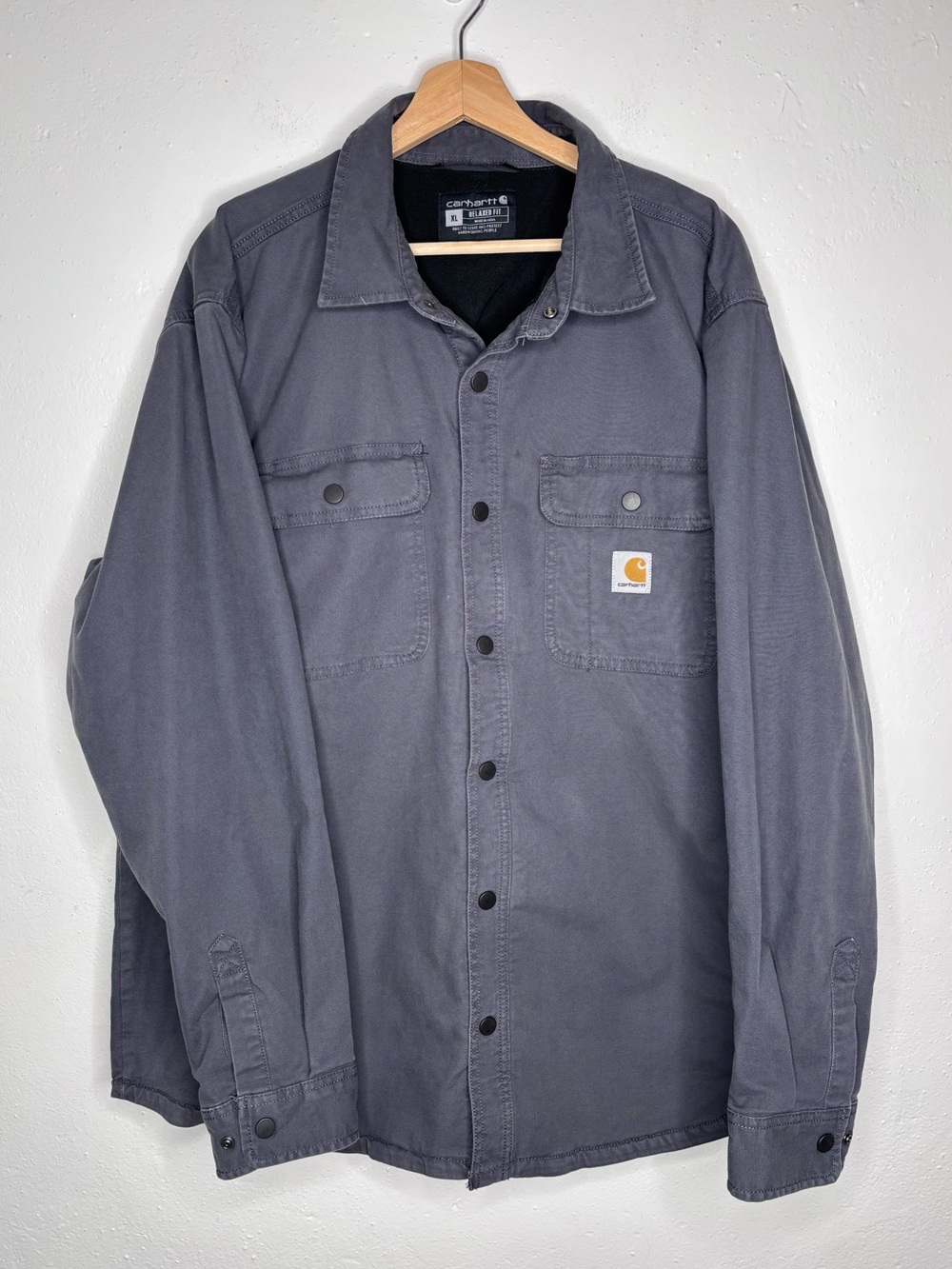 Carhartt Rugged Flex Relaxed-Fit Canvas Fleece-Lined Shirt Jacket Size XL